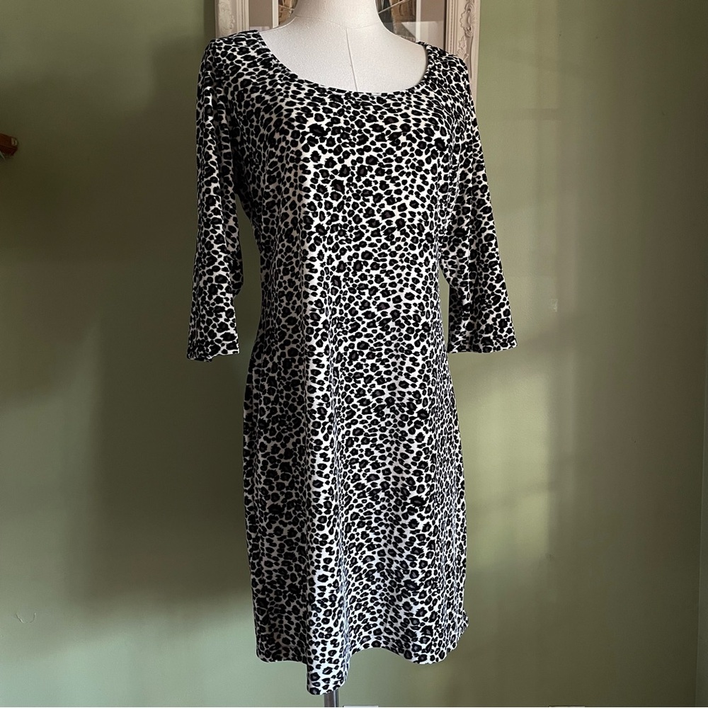 Vintage 80s/90s Faris Bodycon Cheetah Leopard Big Cat Animal Print Velour Dress